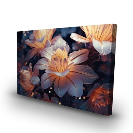 Pictorem C1RC24362BN9KC 24 x 36 in. Pixie Flowers - Black Canvas Wall Art for Home Decor - Elegant Design