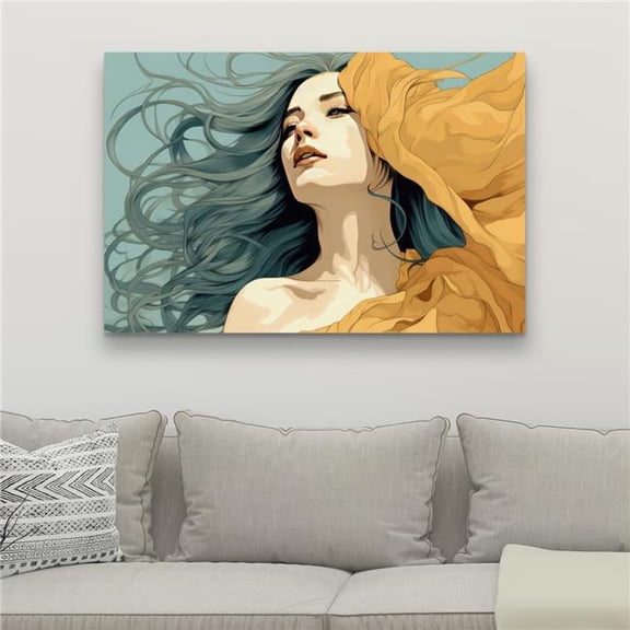 Pictorem C1RC2436TA6BTY 24 x 36 in. Sensual Flow - Gray Canvas Wall Art for Elegant Home Decor
