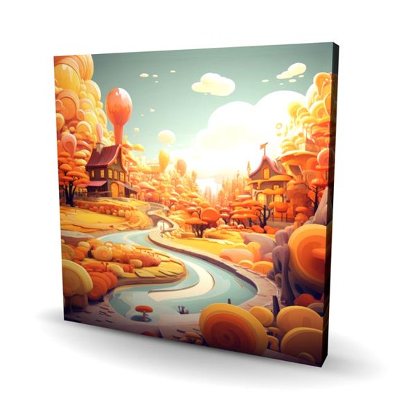 Pictorem C1RC363690U68N 36 x 36 in. Honey Land Orange Canvas Wall Art - Stylish Home Decor Accent