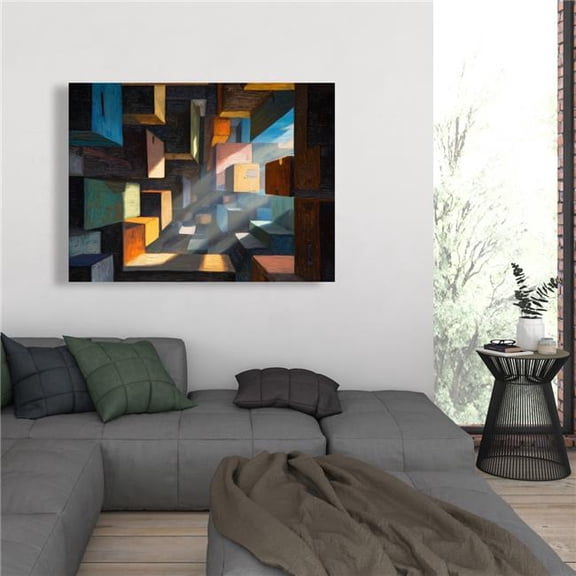 Pictorem C1RC3648EIX7RW 36 x 48 in. Boxed Up - Yellow Canvas Wall Art for Home Decor - Brighten Your Space