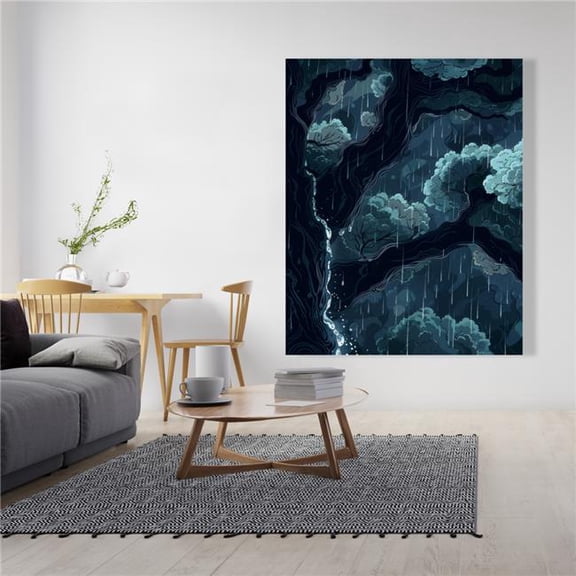 Pictorem C1RC4860TSJA9R 48 x 60 in. Canopy - Blue Canvas Wall Art for Stylish Home Decor - Elegant
