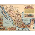thumbnail image 1 of Pictorial Map Of Mexico 1931 Vintage Extra Large XL Wall Art Poster Print, 1 of 3