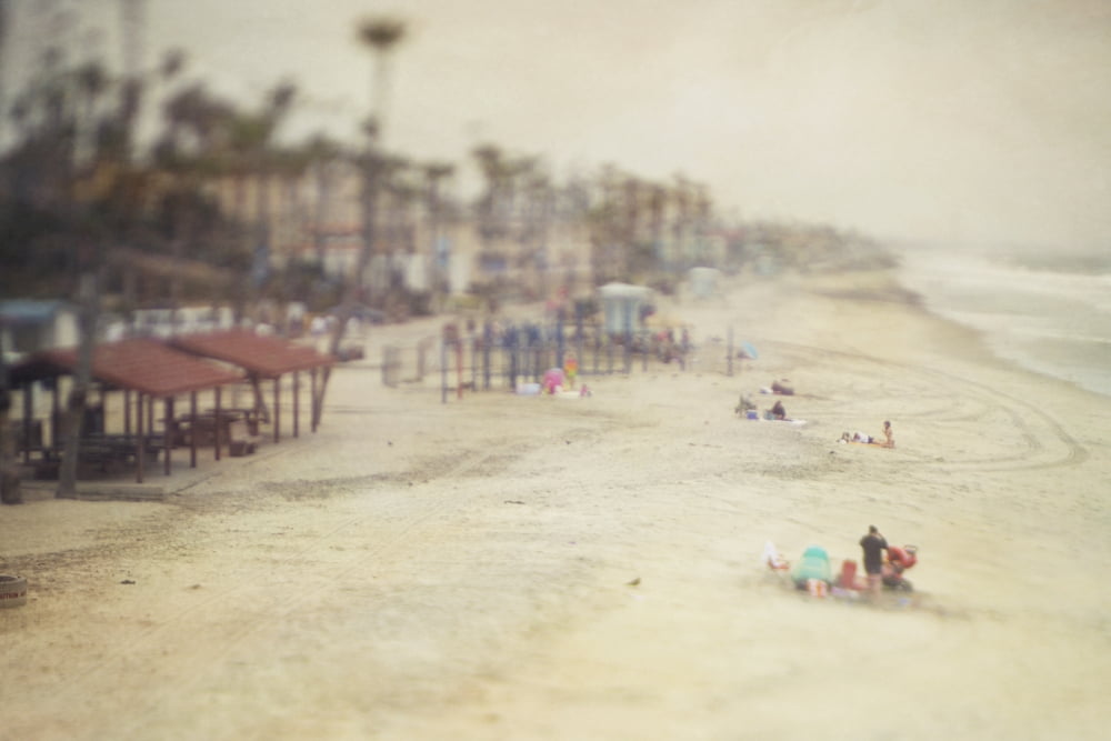 Pictorialism style of oceanside beach in southern california california usa Canvas Art - Roberta Murray  Design Pics (38 x 24)