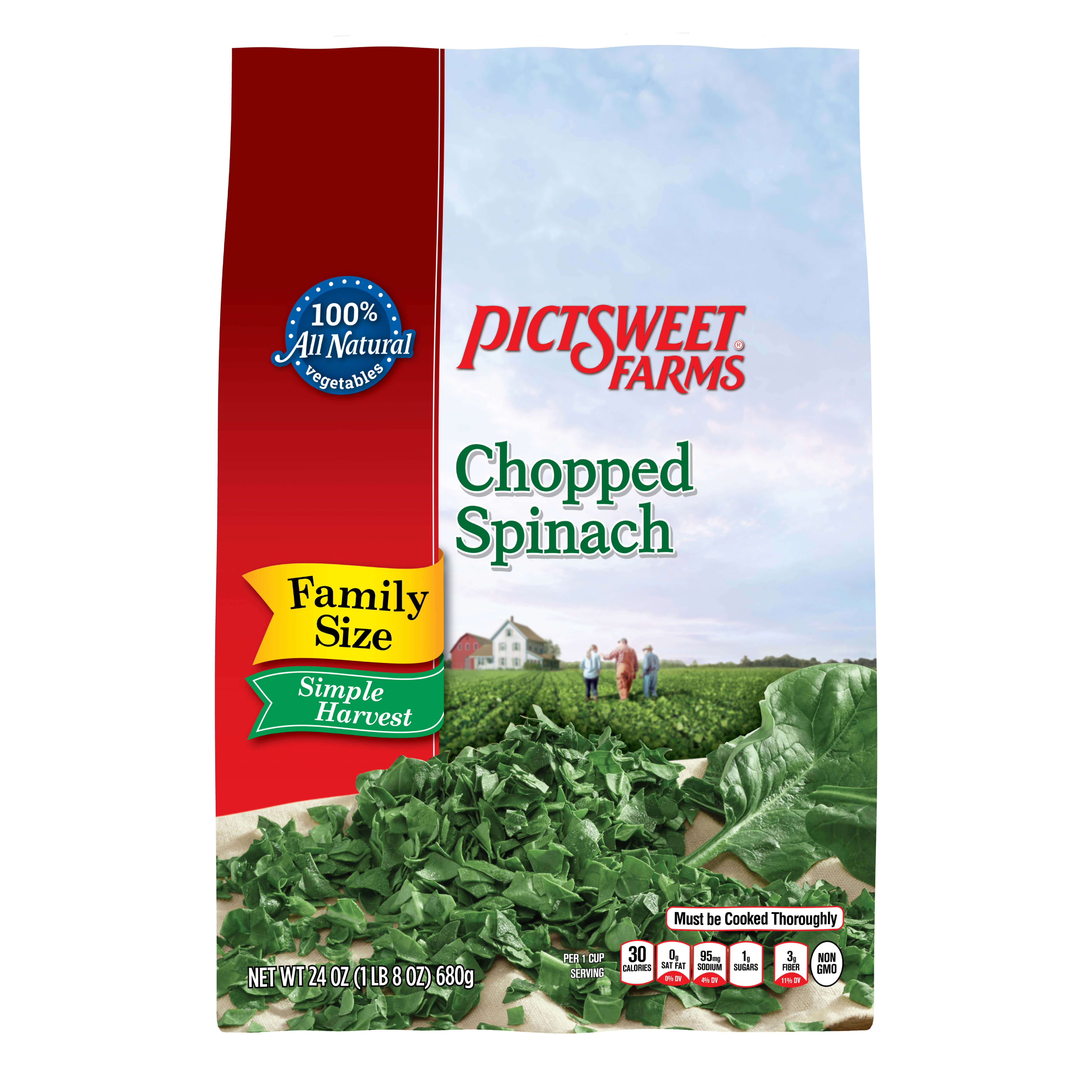 Pictsweet Farms Frozen Chopped Spinach, Simple Harvest, 24 oz