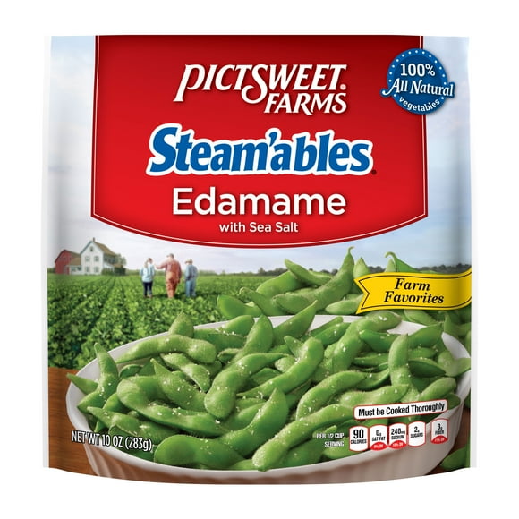 Pictsweet Farms Steam'ables Edamame with Sea Salt, Farm Favorites, Frozen Vegetables, 10 oz.