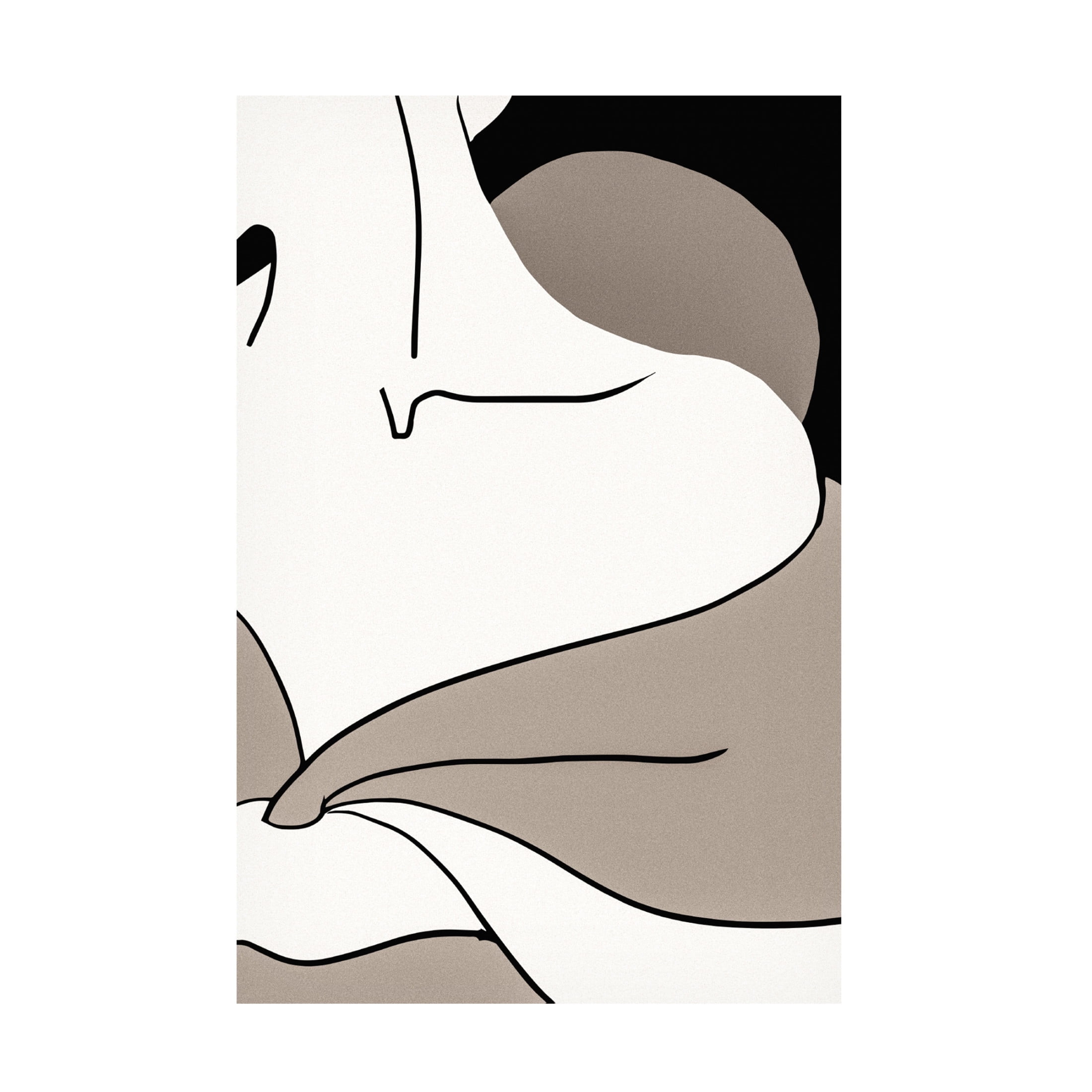 Pictufy Studio II 'Matisse Shoulder Vector 2 Black' Canvas Art - 22 x 32 Inches