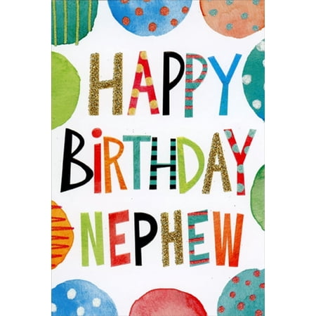 Pictura Colorful Birthday Text : Half Circles Border Birthday Card for Nephew