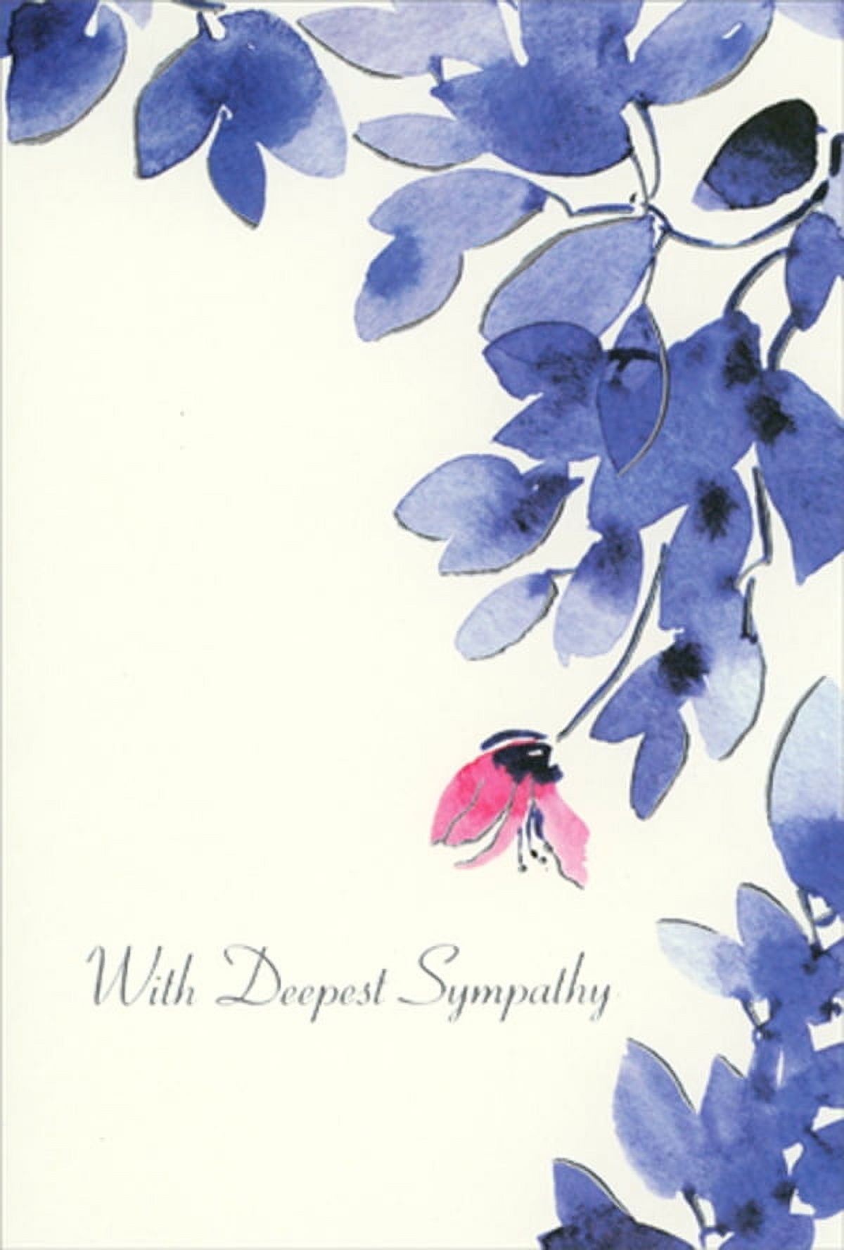 Pictura Dark Blue Leaves : Single Pink Flower Sympathy Card - Walmart.com, image size:1200x1776