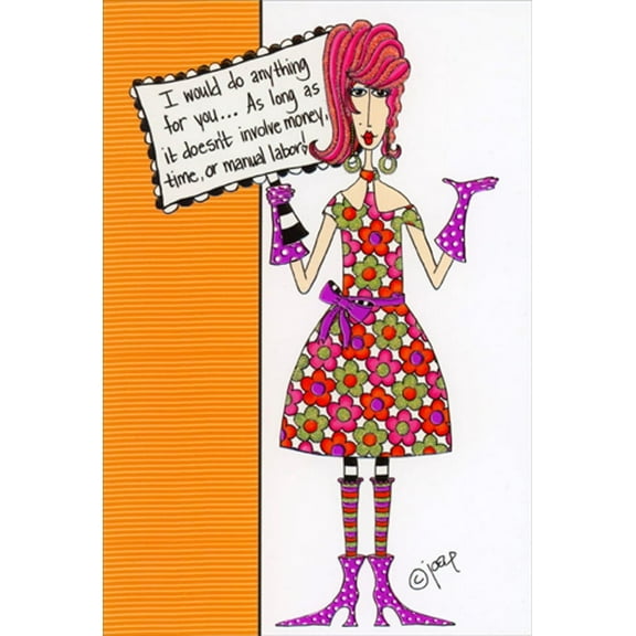 Pictura Do Anything For You Humorous / Funny Birthday Card for Her : Woman
