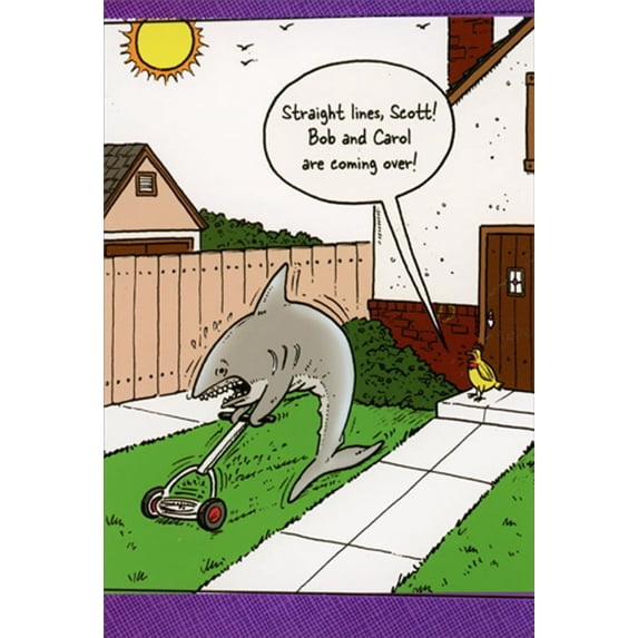 Pictura Dolores and Scott : Mowing Straight Lines Funny Wedding Anniversary Congratulations Card