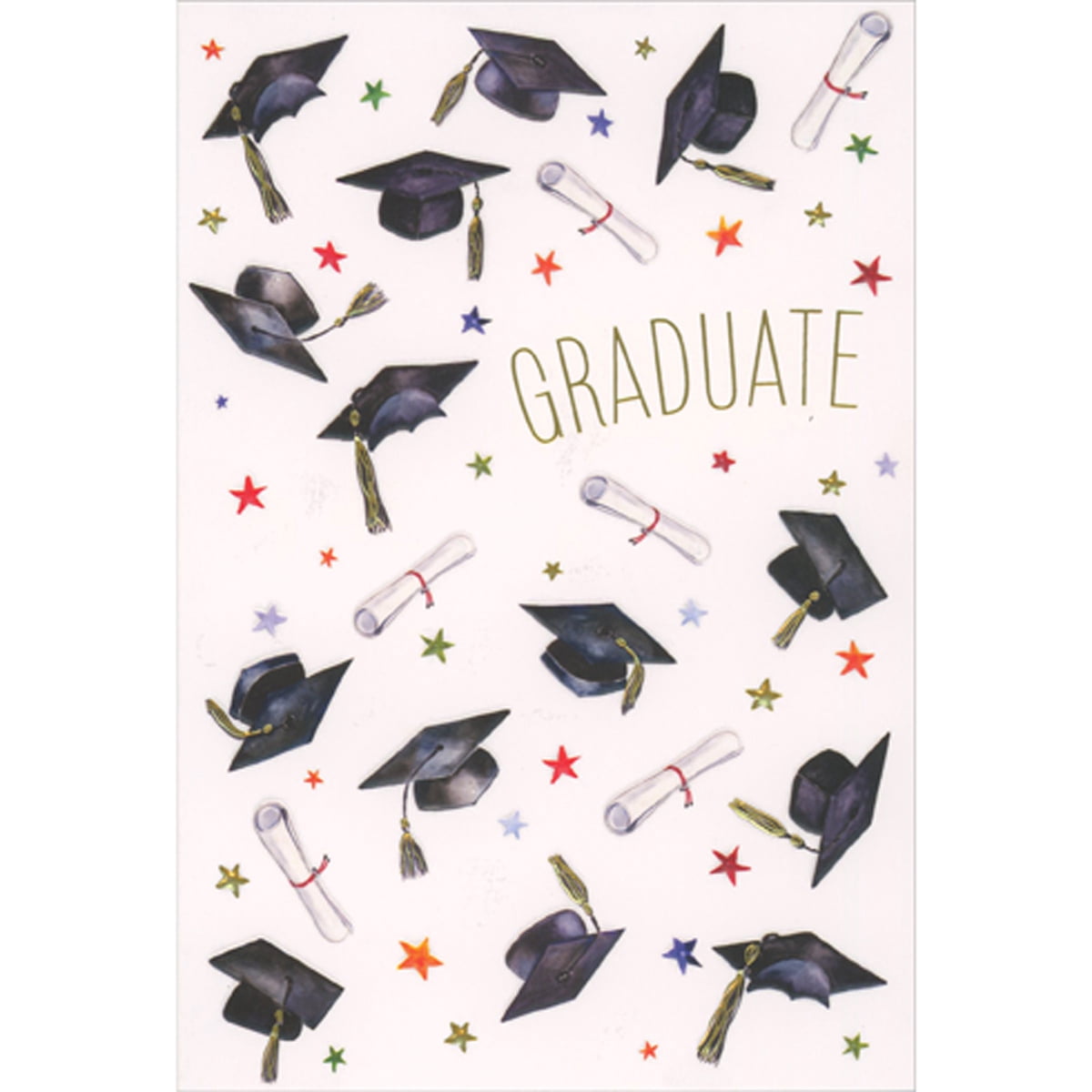 Pictura Floating Grad Caps with Foil Tassels, Diplomas and Stars ...