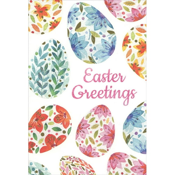 Pictura Floral Patterned Easter Eggs Easter Card