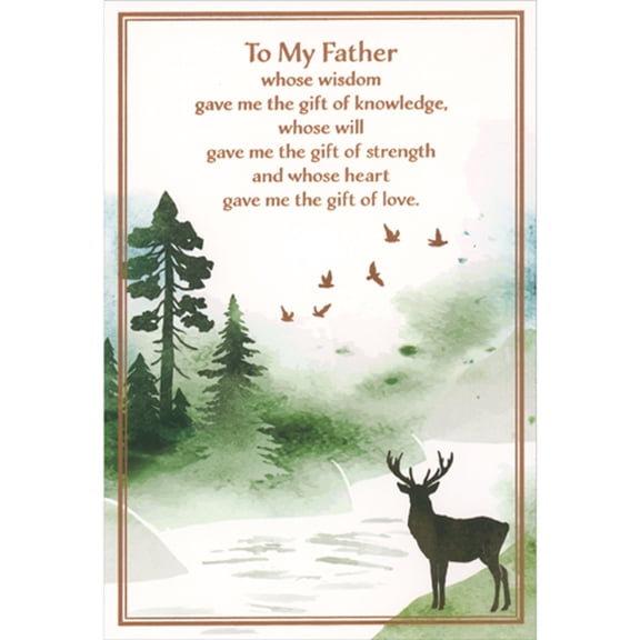 Pictura Gifts of Knowledge, Strength and Love: Deer Silhouette Father's Day Card for Father