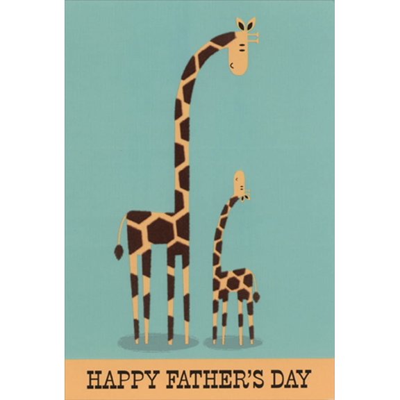 Pictura Giraffe Looks Up to Other Giraffe Father's Day Card for Dad