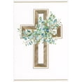 thumbnail image 1 of Pictura Gold Foil Bordered Cross: Blue And Green Floral Confirmation Congratulations Card, 1 of 2