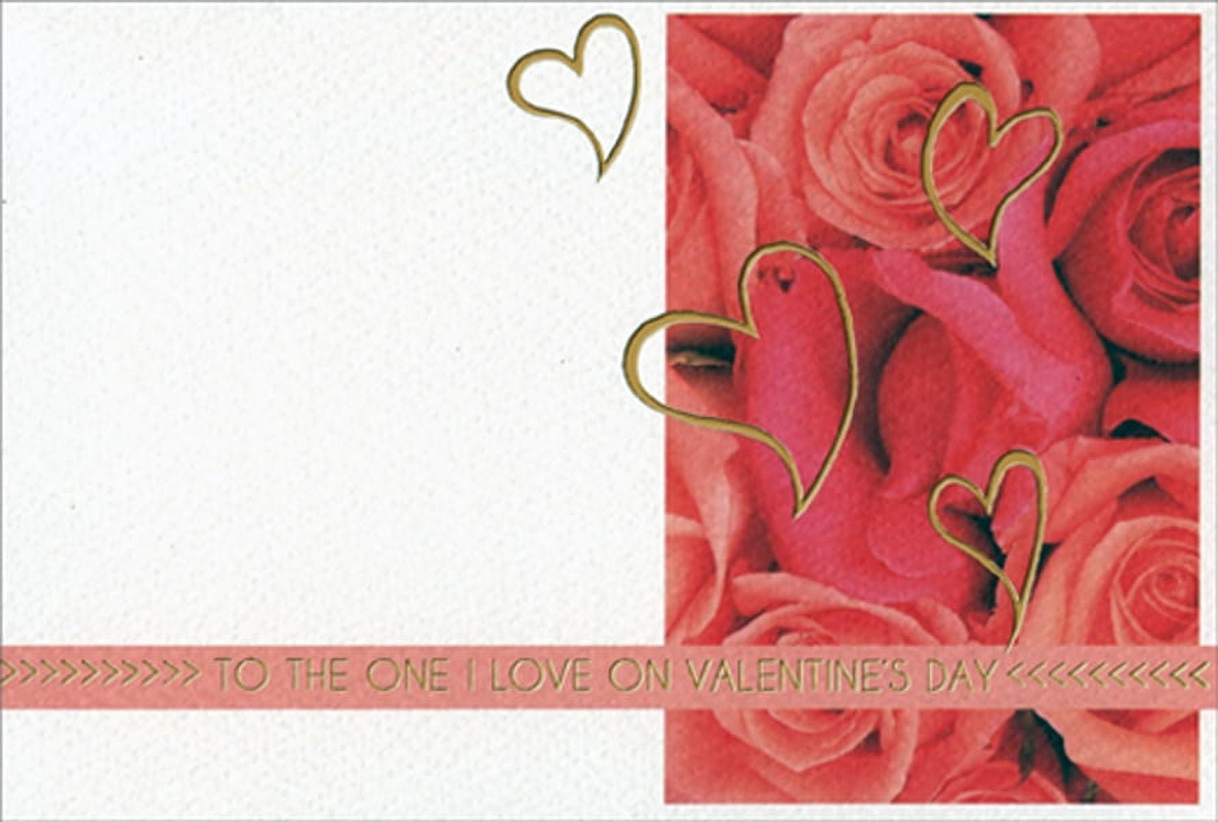 Pictura Gold Foil Hearts and Pink Roses : One I Love Valentine's Day ...