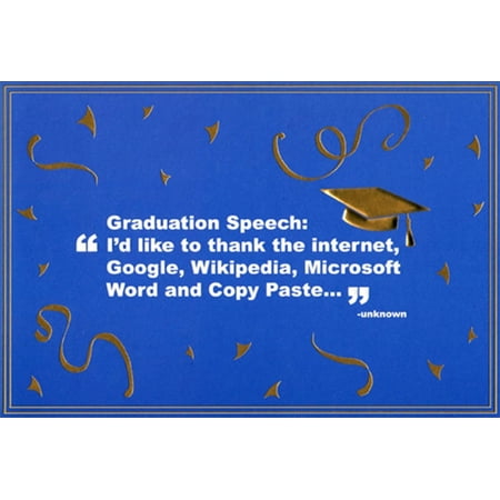 Pictura Graduation Speech : I'd Like to Thank Funny / Humorous Graduation Congratulations Card