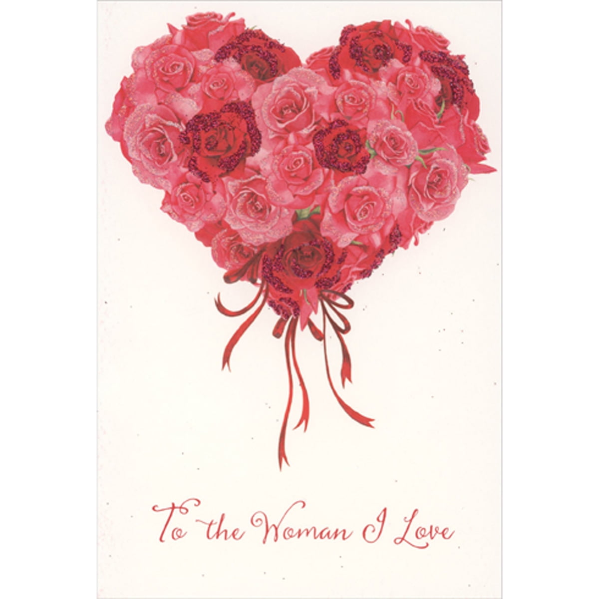 Pictura Heart Shaped Pink and Red Roses Bouquet Valentine's Day Card ...