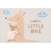 Pictura Hello Little One Smiling Kangaroo Mother and Baby in Pouch Congratulations on New Baby Card