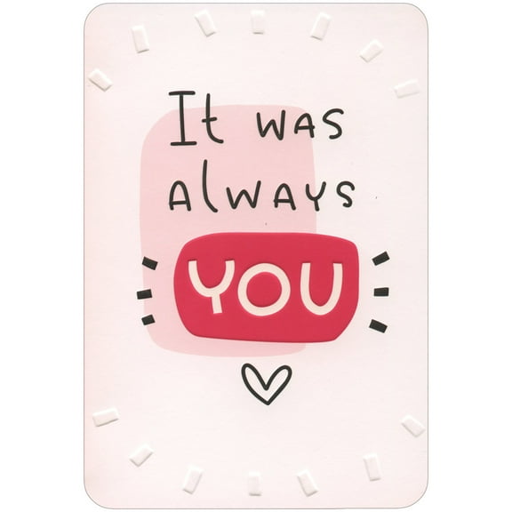 Pictura It Was Always You: Embossed Heart and Dashes on White Valentine's Day Card for the Man I Love