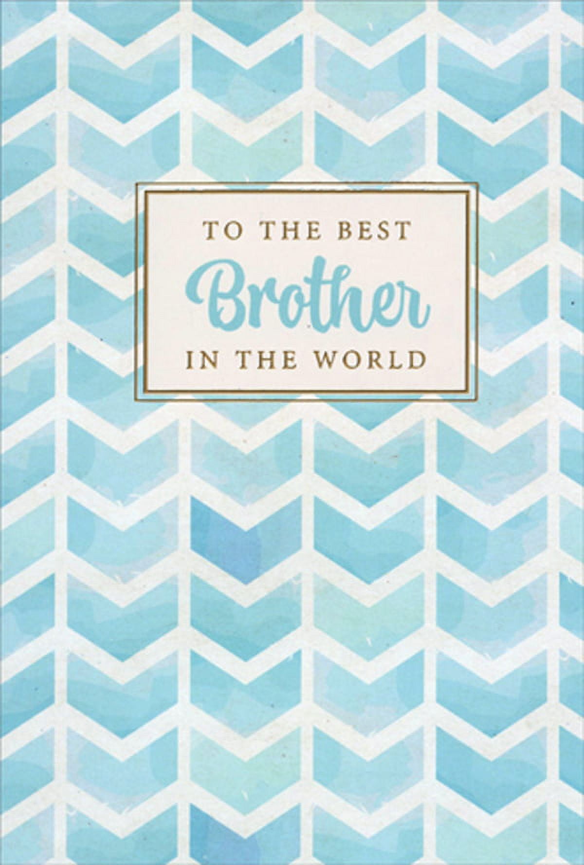 Pictura Light Blue Chevrons Best Brother In the World Birthday Card