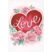 Pictura Love Pink Foil Roses and Red Heart Romantic Valentines Day Card for One I Love