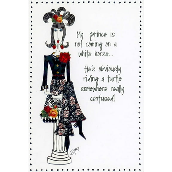 Pictura My Prince is Riding a Turtle Humorous / Funny Birthday Card for Her : Woman