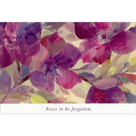 Pictura Never to be Forgotten: Large Pink and Blue Blooms Sympathy Card