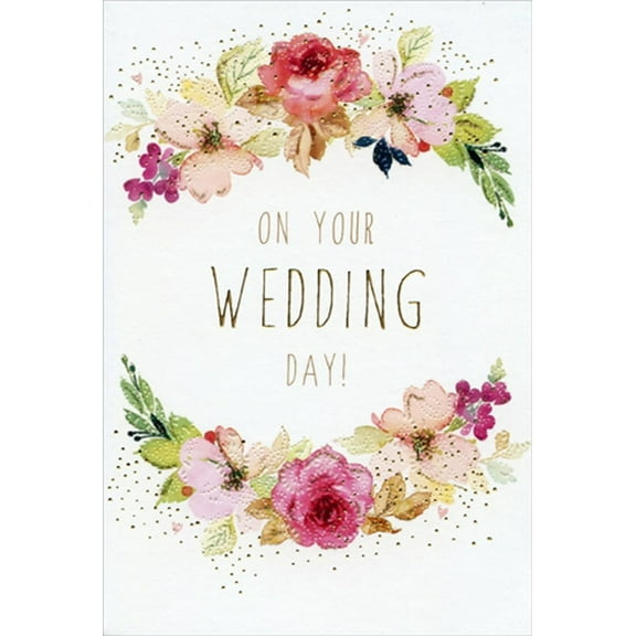 Pictura On Your Wedding Day Floral Frame Sara Miller Congratulations Wedding Card