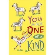 Pictura One of a Kind Colorful Zebra in Group of Black and White Zebras Birthday Card