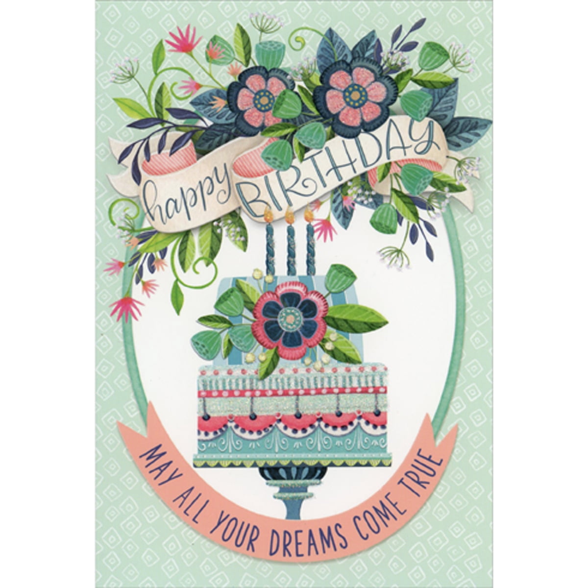 Pictura Ornate Blue Cake: May All Your Dreams Come True Birthday Card ...
