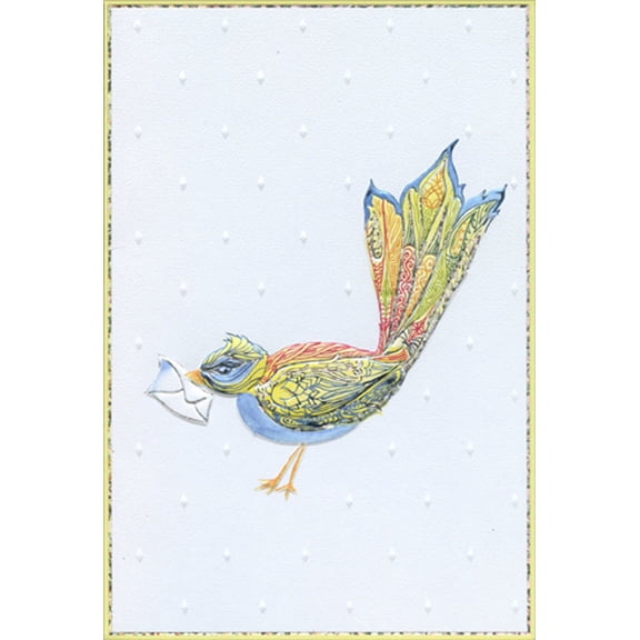 Pictura Ornate Yellow Bird Bright and Colorful 'Jane' Thank You Card