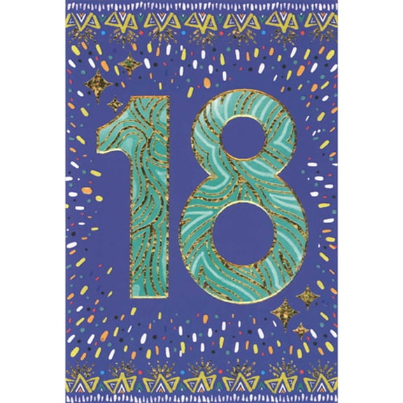 Pictura Ornately Patterned 18 Inside Starburst 18th Birthday Card