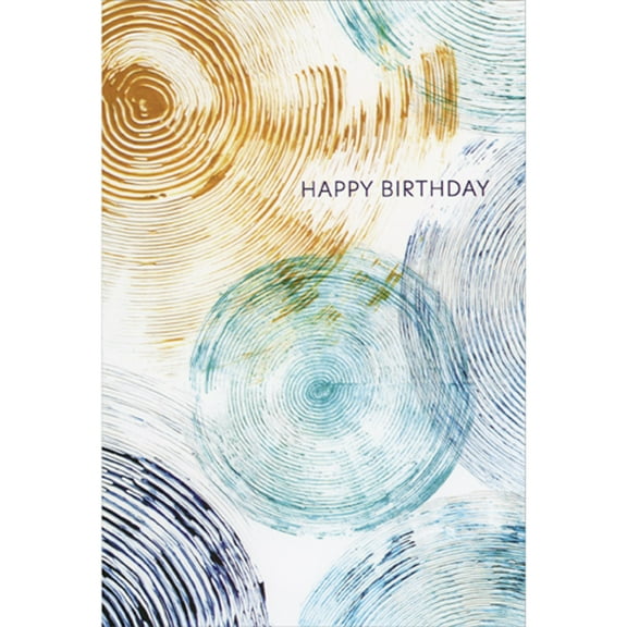 Pictura Overlapping Blue, Brown and Green Concentric Circles Birthday Card