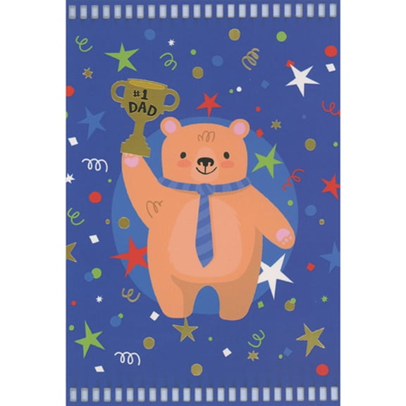 Pictura Papa Bear Proudly Holding Up Trophy Cup Father's Day Card for Dad