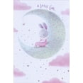 thumbnail image 1 of Pictura Pink Bunny On Moon Sanja Rescek New Baby Girl Congratulations Card, 1 of 2