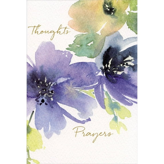 Pictura Purple and Peach Watercolor Floral Sympathy Card