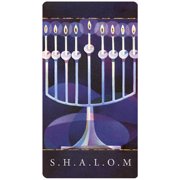 Pictura Shalom Skinny Menorah Multicolor Stand Money Holder Hanukkah Card