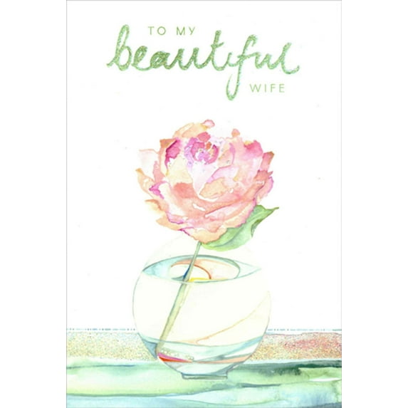 Pictura Single Watercolor Rose : Beautiful Wife Mother's Day Card