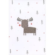 Pictura Tiny Moose with Ornaments Hanging from Antlers Christmas Card