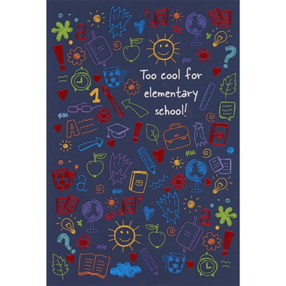 Pictura Too Cool for Elementary School: Colorful Line Art Images Graduation Card