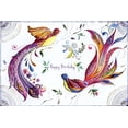 thumbnail image 1 of Pictura Vibrant Colored Birds with Long Tail Feathers Michele Frusciano Two Twenty Two Birthday Card, 1 of 2