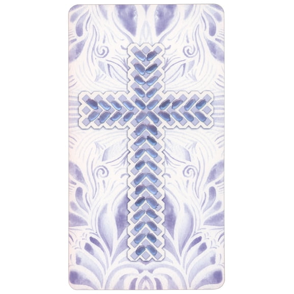 Pictura Woven Patterned Purple and White Cross Money Holder First Communion Congratulations Card