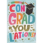 Pictura Yay Con Grad YOU Lations Gold Stars and Black Cap Graduation Congratulations Card
