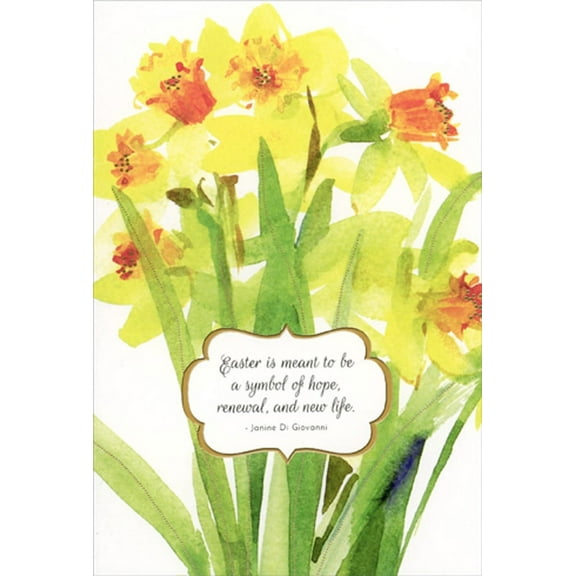 Pictura Yellow Daffodils: Symbol of Hope Inspirational / Religious Easter Card