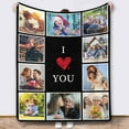 thumbnail image 1 of Picture Blankets Customized, 10 Photos Customized Blanket, Custom Picture Blankets, Gifts for Sister Dad Mom Daughter Son A Blankets, 1 of 5