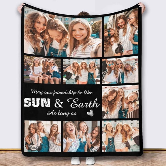 Picture Blankets Customized, 10 Photos Customized Blanket, Custom Picture Blankets, Gifts for Sister Dad Mom Daughter Son Blankets