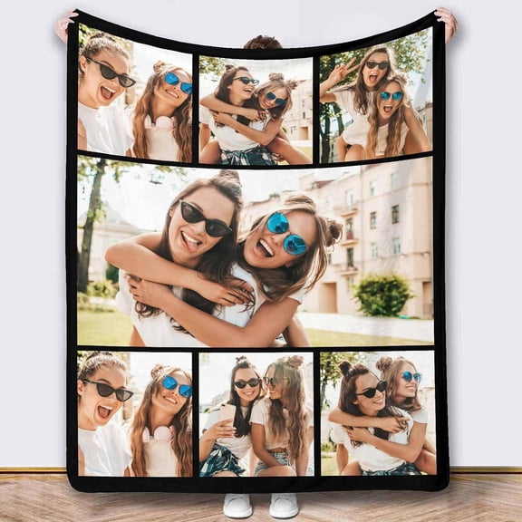 Picture Blankets Customized, 10 Photos Customized Blanket, Custom Picture Blankets, Gifts for Sister Dad Mom Daughter Son