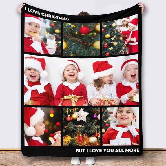 Picture Blankets Customized, 10 Photos Customized Blanket, Custom Picture Blankets, Gifts for Sister Dad Mom Daughter Son