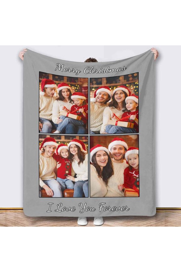 Picture Blankets Customized, 10 Photos Customized Blanket, Custom Picture Blankets, Gifts for Sister Dad Mom Daughter Son
